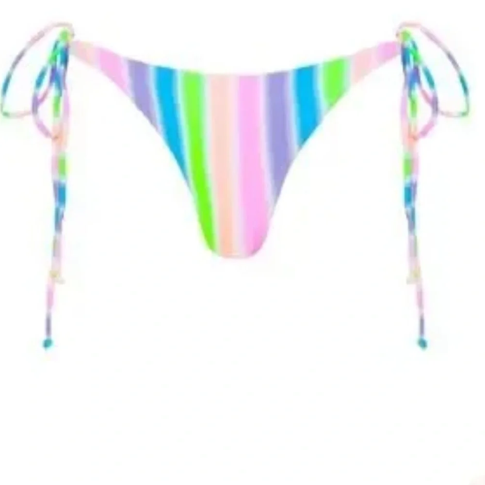 Kulani Kinis Multicolored FullCoverage Tie Sides Fairy Floss Bikini Bottom NWT S